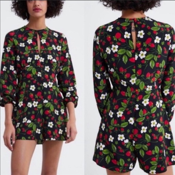 Zara Pants - NWT | Zara Strawberry Print Romper